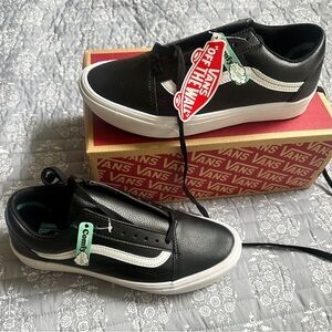 Vans Black and White Leather Men's Sneakers